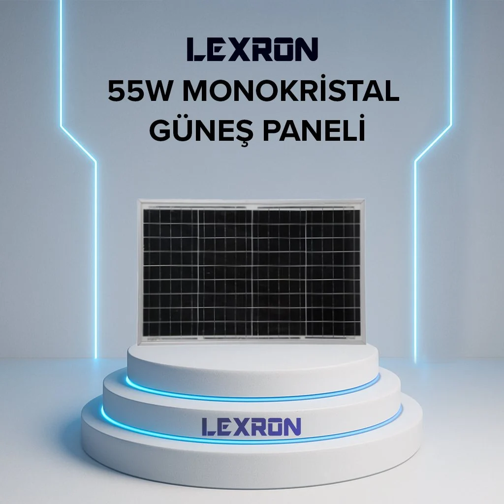 Lexron 55W Monokristal Güneş Paneli LXR-55M