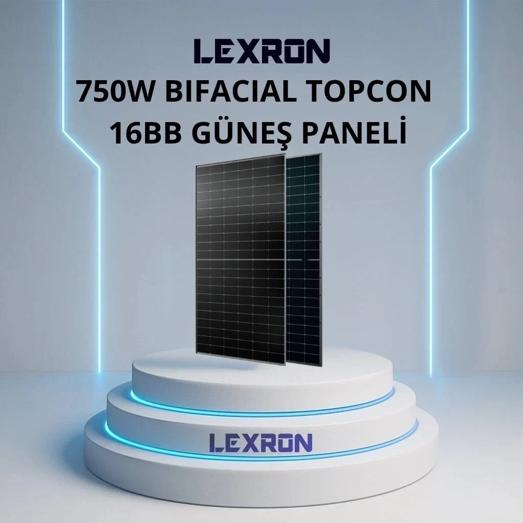 Lexron 750W Bifacial 16BB Half-Cut Topcon Panel