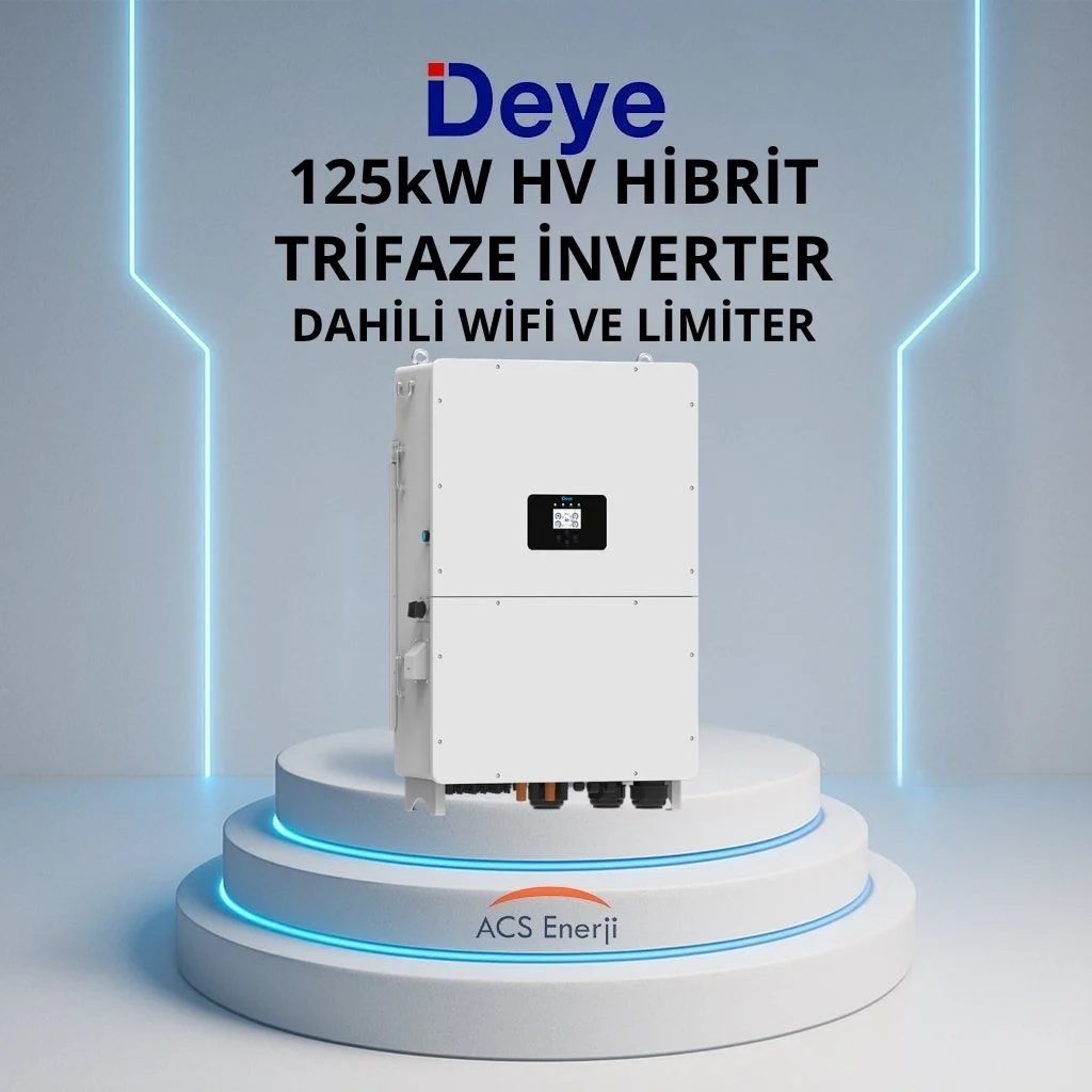 Deye 125 kW Hibrit Trifaze İnverter HV SUN-125K-G02-HV